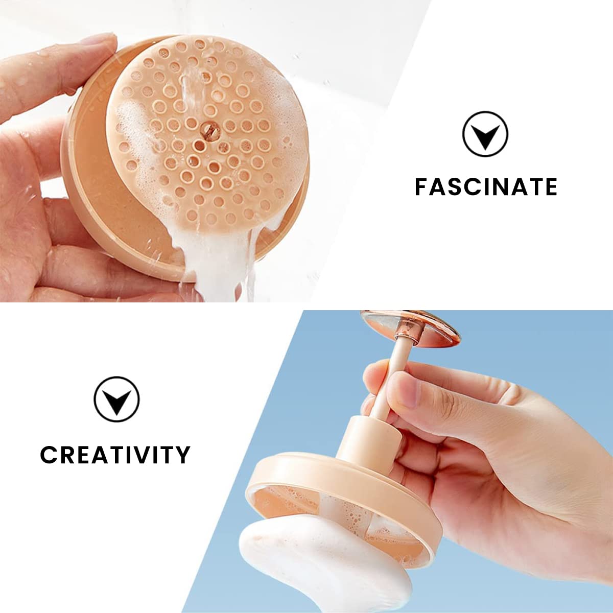 MAYCREATE Face Cleanser Foamer Face Wash Foamer with Press Handle Rotatable Stirrer Rich Foam Maker Transparent Foam Bottle for Face Cleanser, Shampoo(White) MAYCREATE Face Cleanser Foamer Face Wash Foamer with Press Handle Rotatable Stirrer Rich Foam Maker Transparent Foam Bottle for Face Cleanser, Shampoo(White)